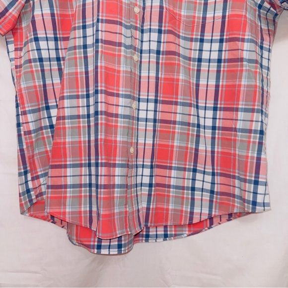 Men's Croft & Borrow Multicolor Plaid Short Sleeve East Care Button Up Shirt XL - Picture 5 of 7